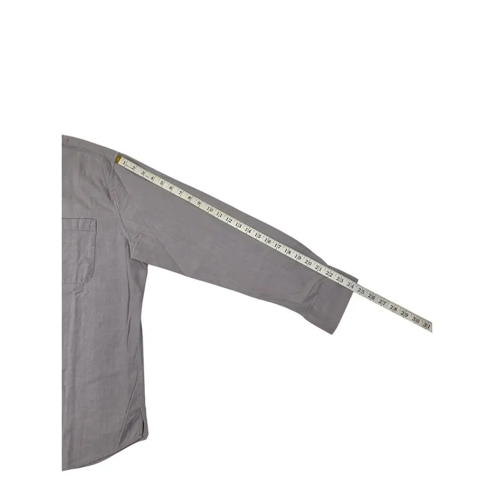 Design In Italy Luxury Mens XL Long Sleeve Button Down Linen Shirt Grey